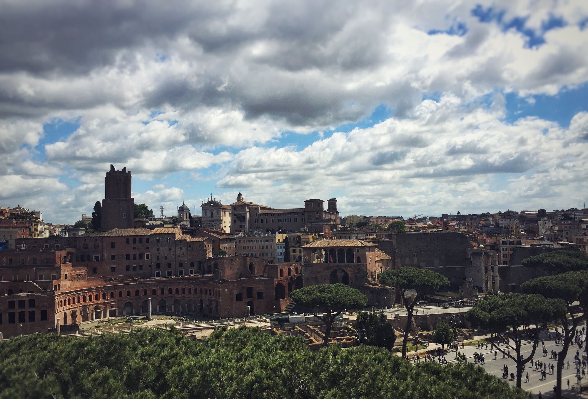 Panorama of via dei fori imperiali in Rome